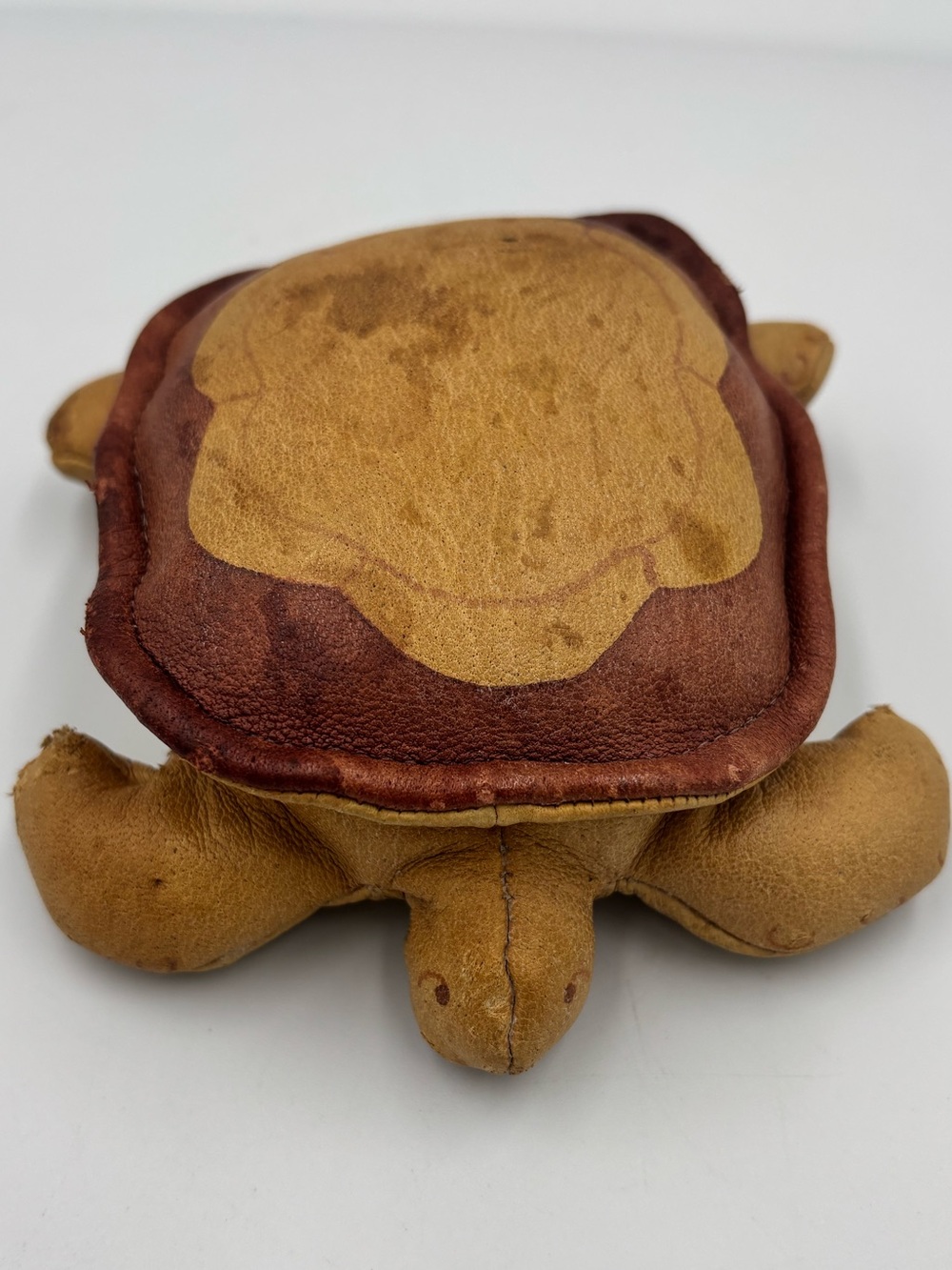 Rare MCM Vintage Leather Turtle/Tortoise Reptile Animal Handmade, Bean Bag
